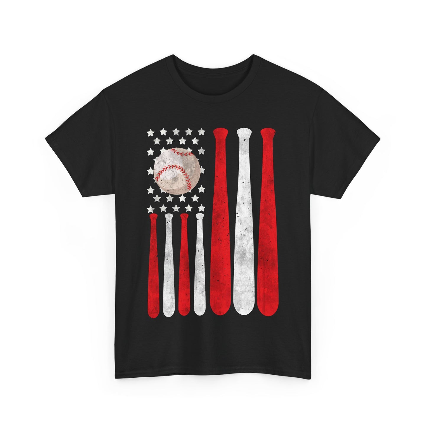 Baseball T-Shirt, Baseball USA Flag, Baseball Player Sports Lovers Men Dad Vintage Shirt