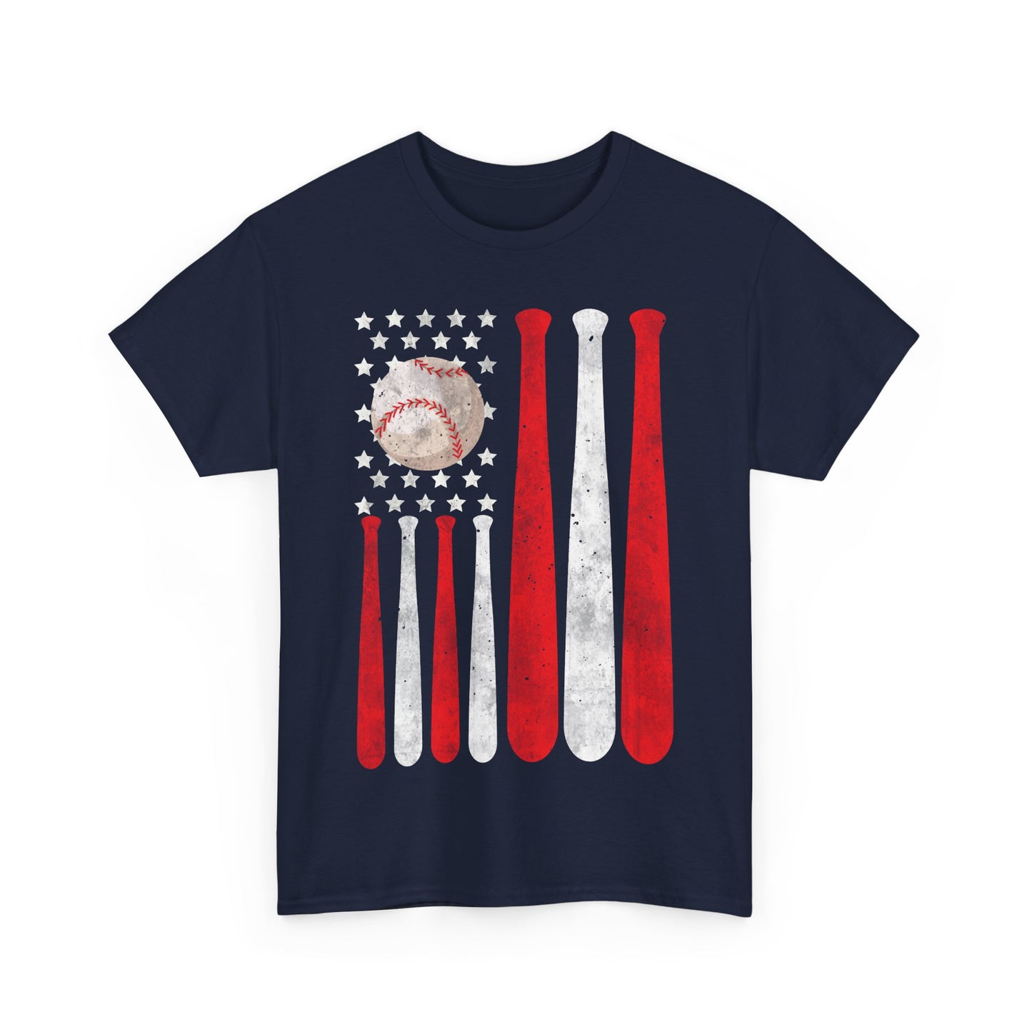 Baseball T-Shirt, Baseball USA Flag, Baseball Player Sports Lovers Men Dad Vintage Shirt