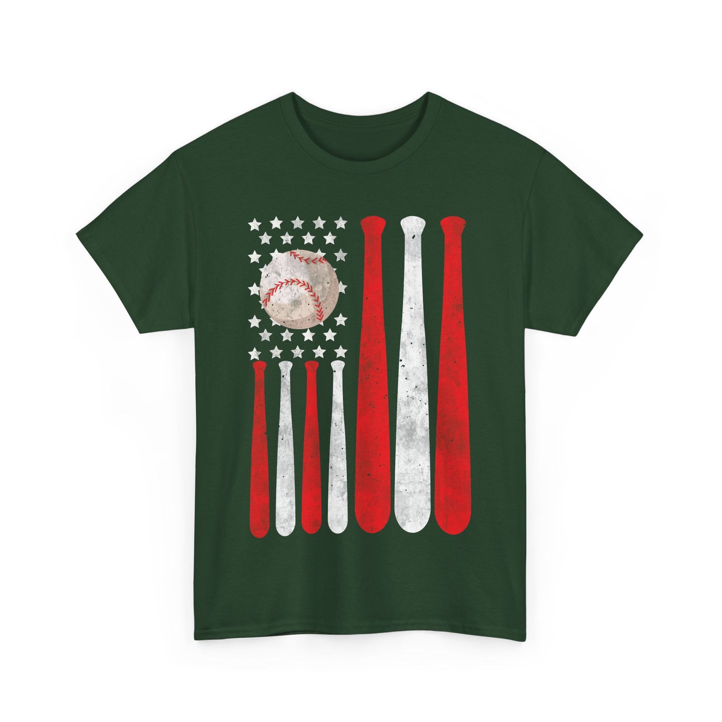 Baseball T-Shirt, Baseball USA Flag, Baseball Player Sports Lovers Men Dad Vintage Shirt