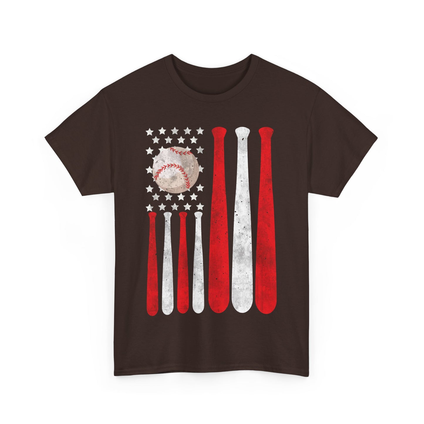 Baseball T-Shirt, Baseball USA Flag, Baseball Player Sports Lovers Men Dad Vintage Shirt