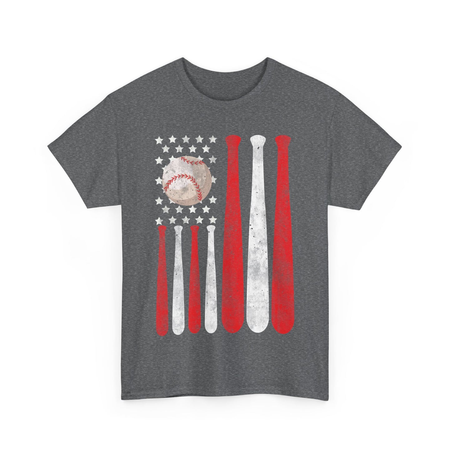 Baseball T-Shirt, Baseball USA Flag, Baseball Player Sports Lovers Men Dad Vintage Shirt