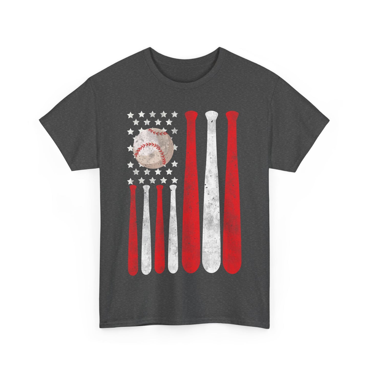 Baseball T-Shirt, Baseball USA Flag, Baseball Player Sports Lovers Men Dad Vintage Shirt