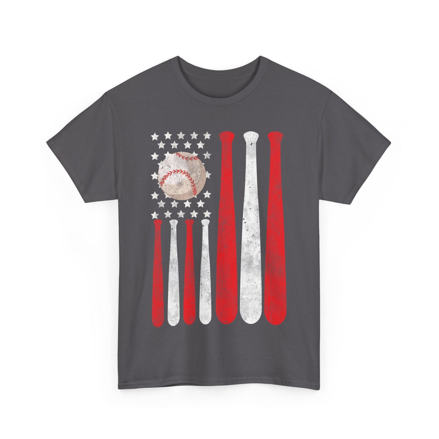 Baseball T-Shirt, Baseball USA Flag, Baseball Player Sports Lovers Men Dad Vintage Shirt