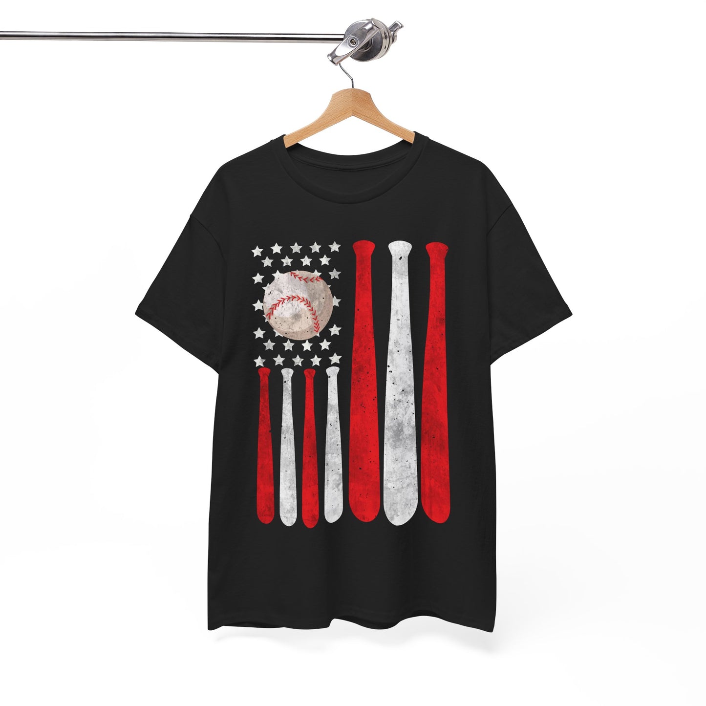 Baseball T-Shirt, Baseball USA Flag, Baseball Player Sports Lovers Men Dad Vintage Shirt